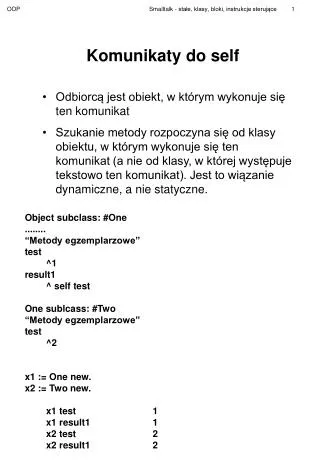 komunikaty do self