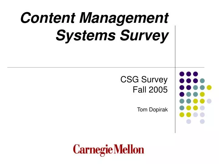 content management systems survey