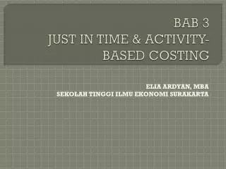 bab 3 just in time activity based costing