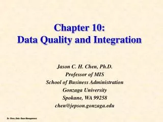 Chapter 10: Data Quality and Integration