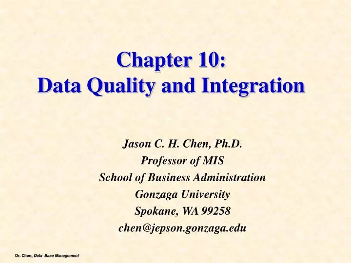 chapter 10 data quality and integration