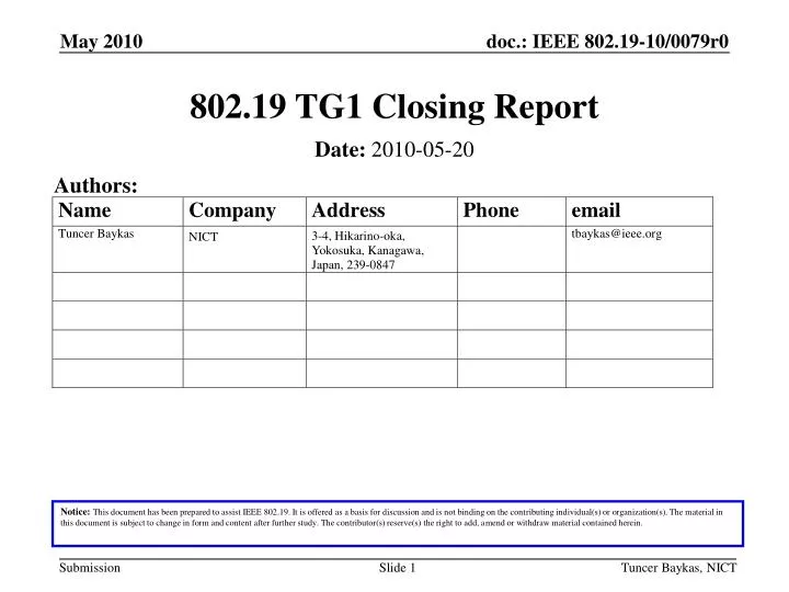 802 19 tg1 closing report