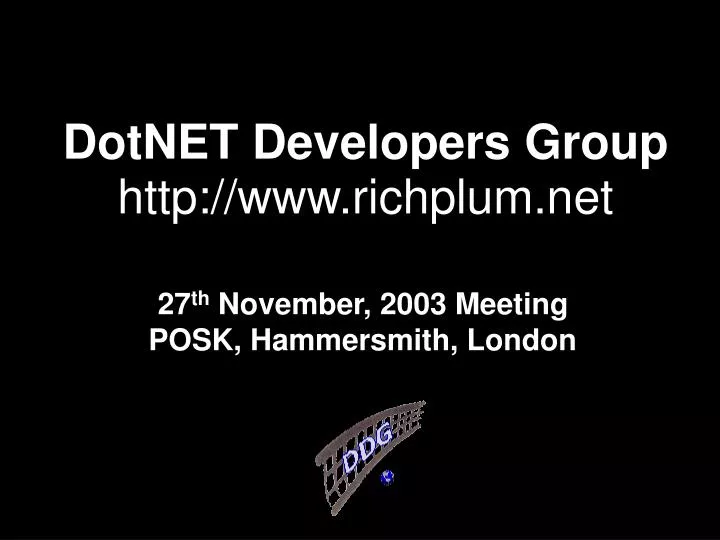 dotnet developers group http www richplum net