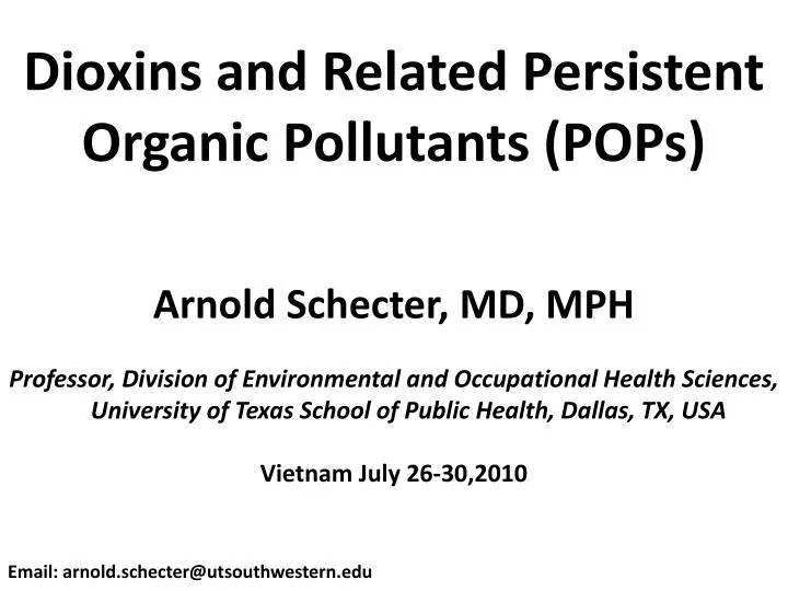 dioxins and related persistent organic pollutants pops