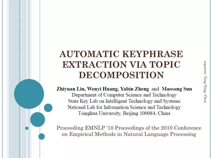 automatic keyphrase extraction via topic decomposition