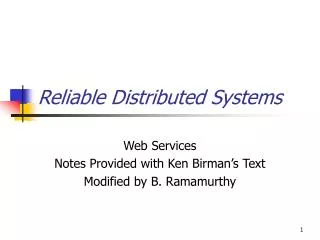 reliable distributed systems