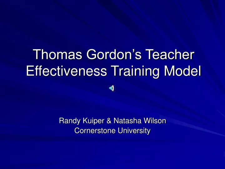 thomas gordon s teacher effectiveness training model