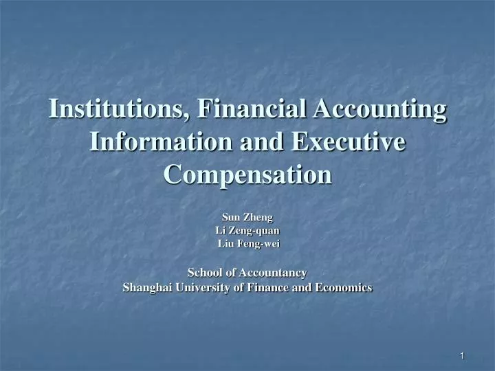 institutions financial accounting information and executive compensation