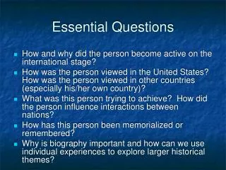 essential questions