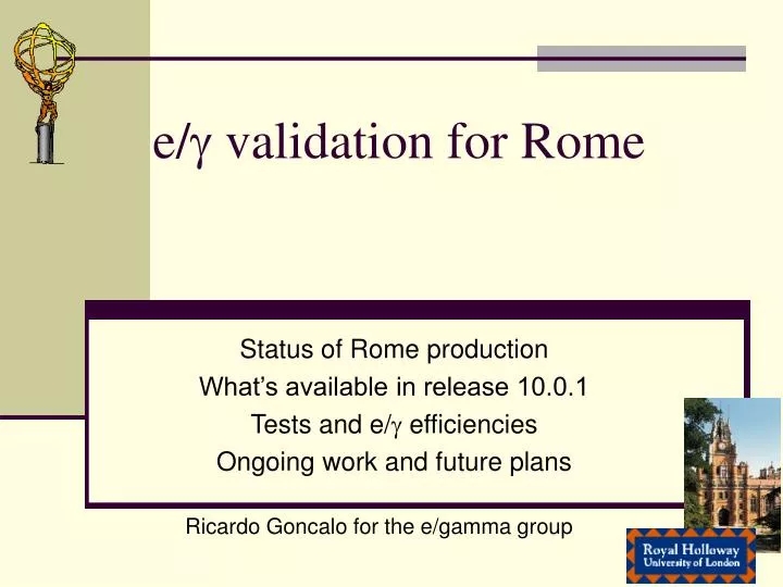 e validation for rome