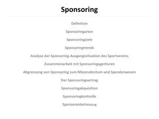 sponsoring