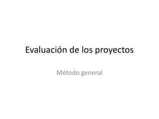 evaluaci n de los proyectos