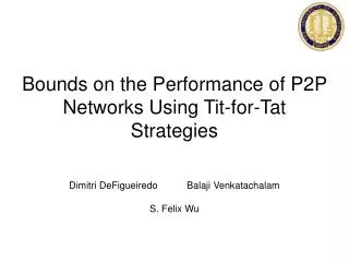 Bounds on the Performance of P2P Networks Using Tit-for-Tat Strategies