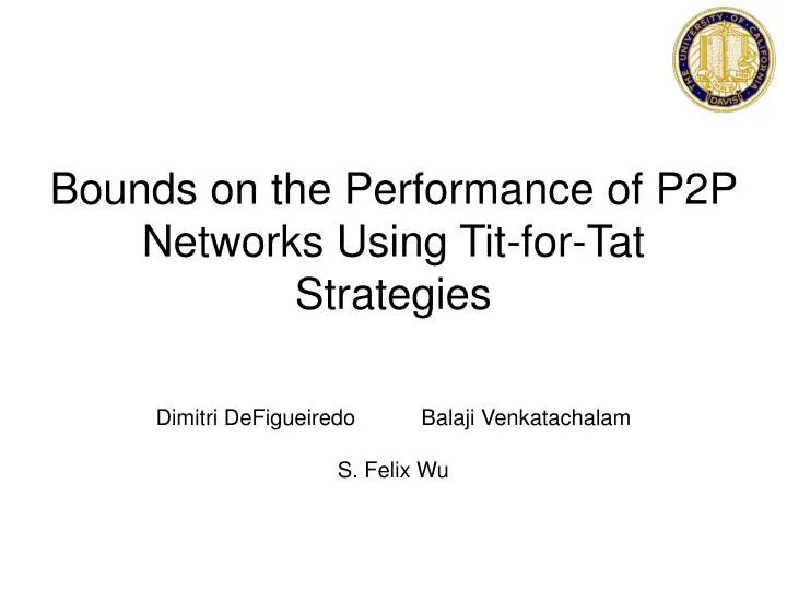 bounds on the performance of p2p networks using tit for tat strategies