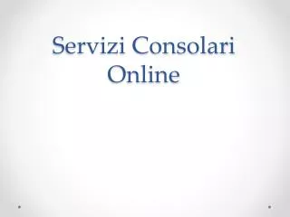 servizi consolari online