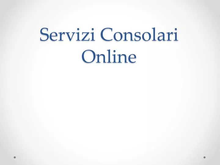 servizi consolari online