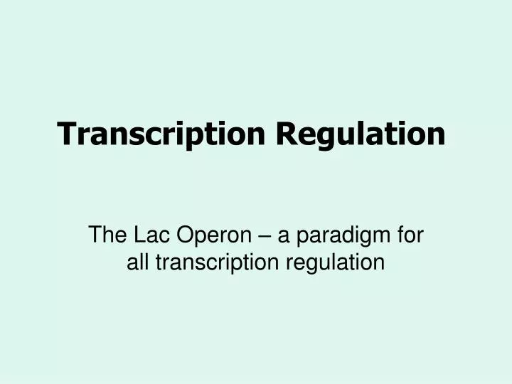 transcription regulation