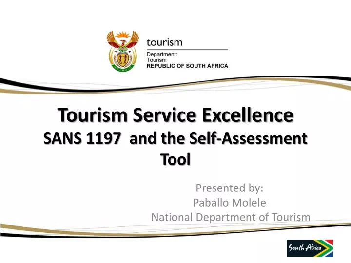 tourism service excellence sans 1197 and the self assessment tool