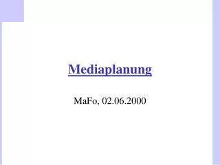 mediaplanung