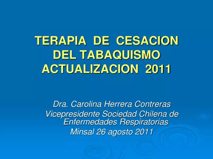 terapia de cesacion del tabaquismo actualizacion 2011