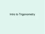 Intro to Trigonometry - slide 1