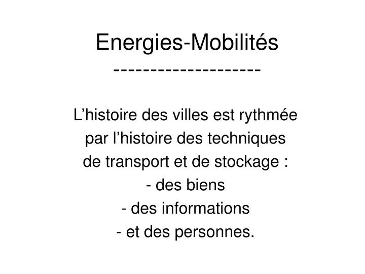 energies mobilit s