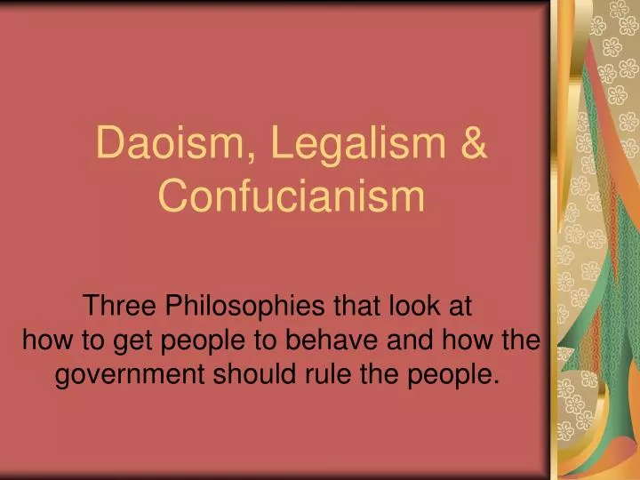 daoism legalism confucianism