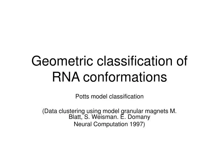 geometric classification of rna conformations
