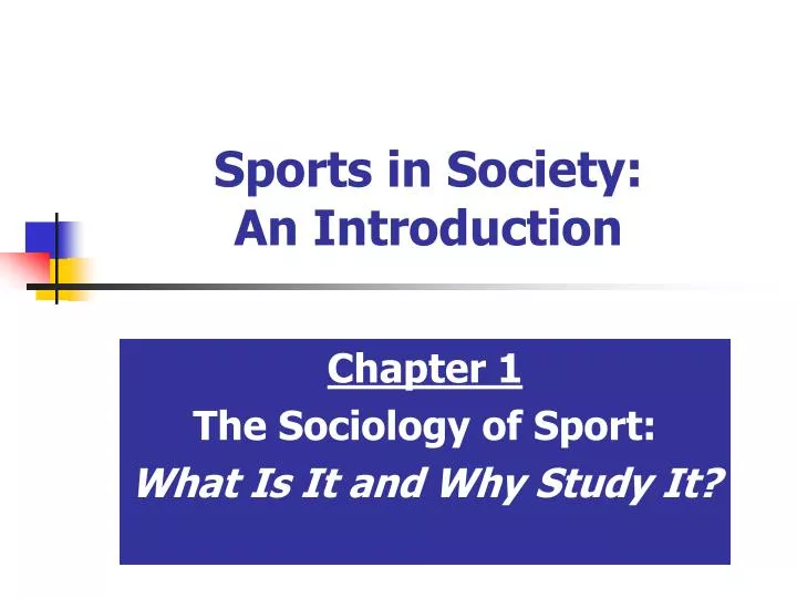 sports in society an introduction