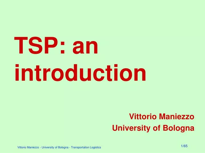 tsp an introduction