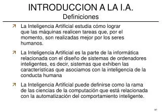 introduccion a la i a definiciones