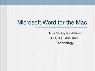 Microsoft Word for the Mac
