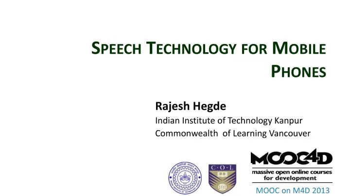 speech technology for mobile phones