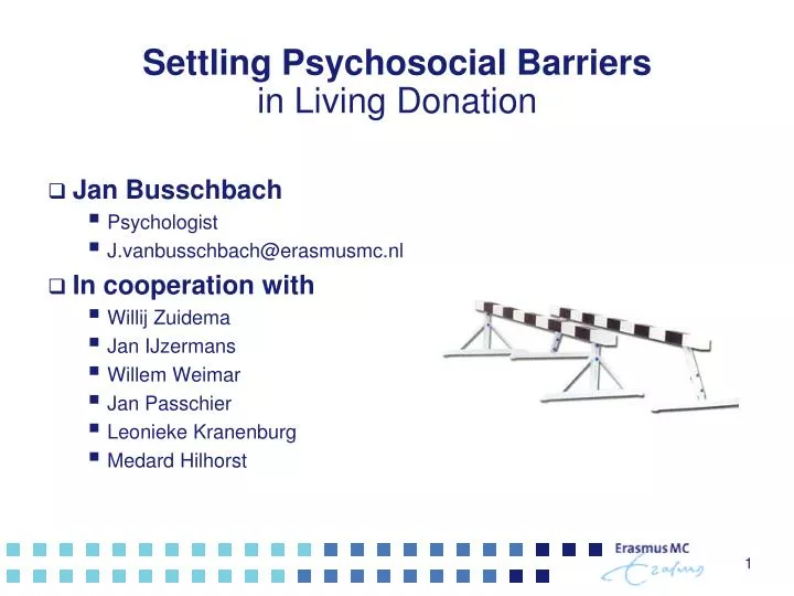 settling psychosocial barriers in living donation