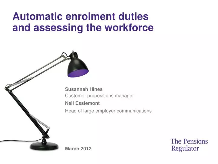 automatic enrolment duties and assessing the workforce