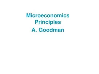 Microeconomics Principles A. Goodman