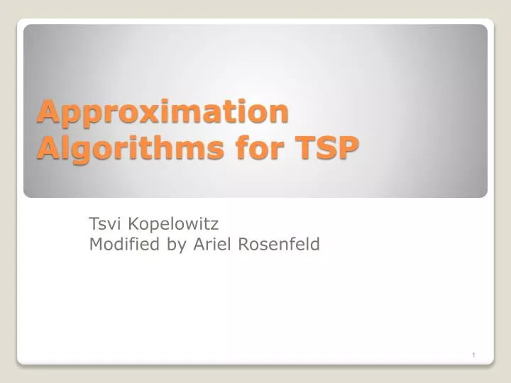 approximation algorithms for tsp