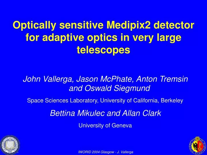 optically sensitive medipix2 detector for adaptive optics in very large telescopes