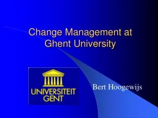 Change Management at Ghent University