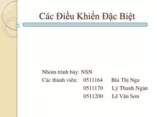 c c i u khi n c bi t