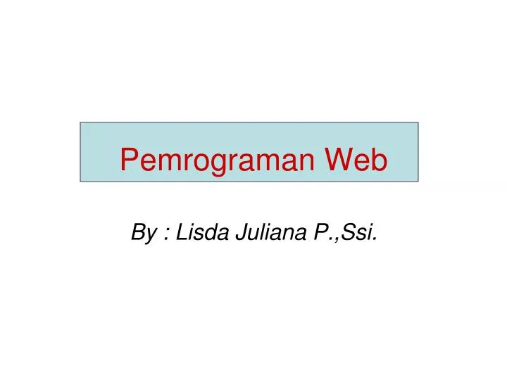 pemrograman web