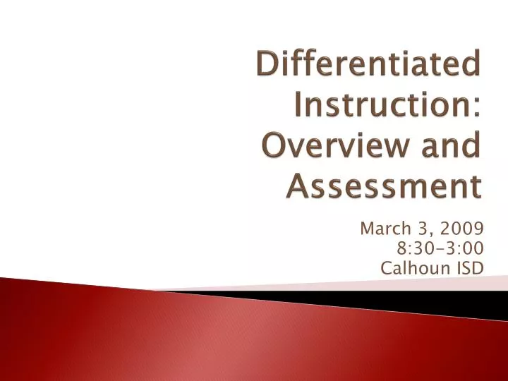 differentiated instruction overview and assessment