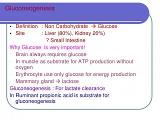 Gluconeogenesis