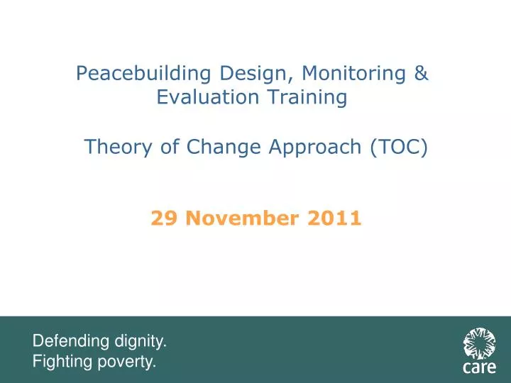 peacebuilding design monitoring evaluation training