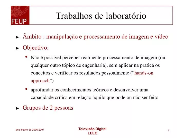 trabalhos de laborat rio