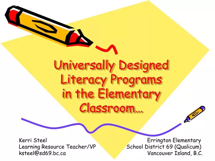 universally designed literacy programs in the elementary classroom