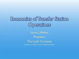 Economics of Transfer Station Operations