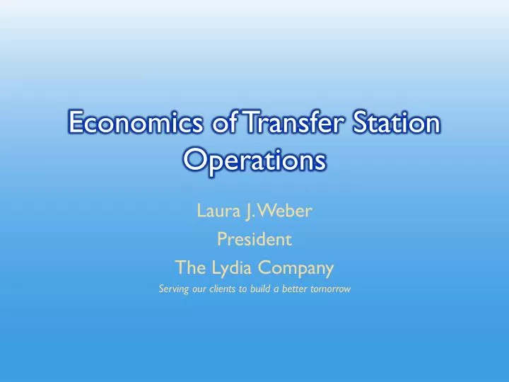 economics of transfer station operations