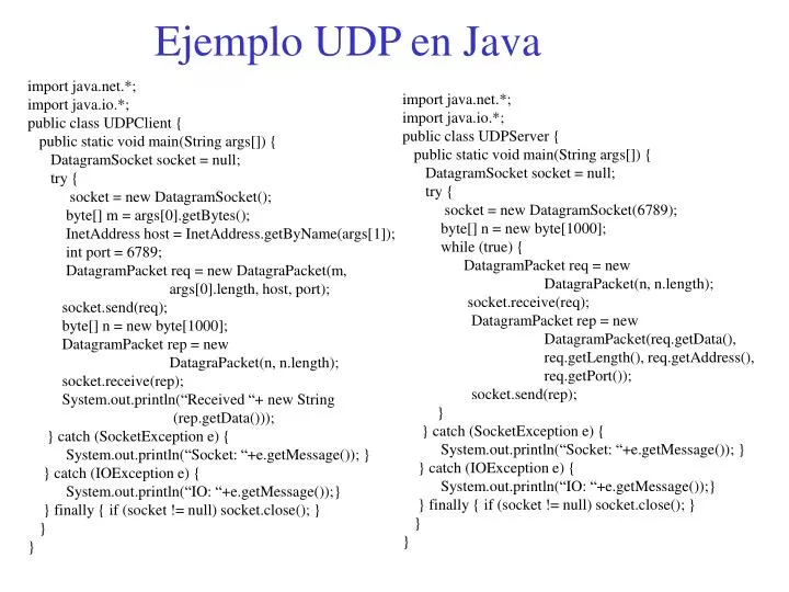 ejemplo udp en java