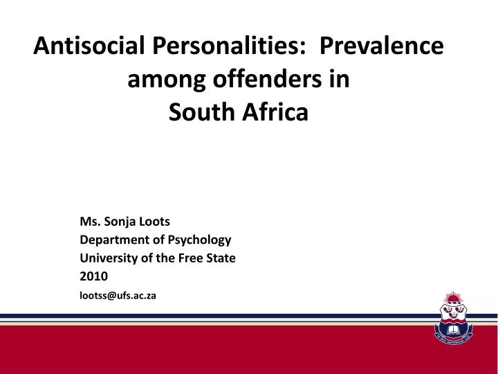 antisocial personalities prevalence among offenders in south africa